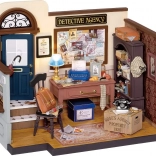 Rolife casă DIY în miniatură: Biroul detectivului lui Mose cu iluminare LED