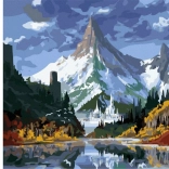 Pictură cu diamante Castelul de gheață în munți 30 × 40 cm