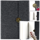 Caiet de birou negru pe magnet A5 liniuțat