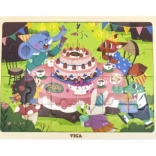 Puzzle din lemn VIGA, petrecere de ziua de naștere, 24 piese