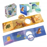 Set de 3 cărticele interactive tip leporelo Animăluțe KukiKuk