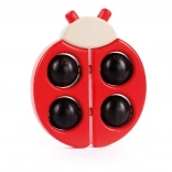 BAJO jucărie de dentiție din lemn buburuză – roșie