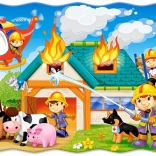 Puzzle Stație de pompieri în acțiune 30 de piese
