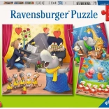 Puzzle Ravensburger animale pe scenă 3x49 piese
