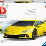 Model puzzle 3D Lamborghini Huracán Evo galben de Ravensburger