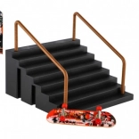 Skateboard degetar cu trepte și balustradă 9 cm