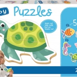Educa baby puzzle animale acvatice 5în1 (3–5 piese)