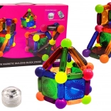 Set de construcție magnetică cu iluminare, 54 piese