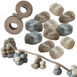 Pistă elastică cu blocuri de construcție din cauciuc 42 buc