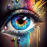 pictură cu diamante ochi colorat 30 × 40 cm