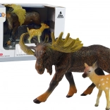 Set figurine elan și căprior – animale din pădure