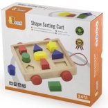 Puzzle din lemn cu forme - cărucior