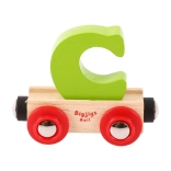 Vagon de lemn cu litera C Bigjigs Rail