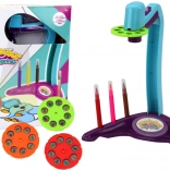 Proiector de desen cu 3 discuri interschimbabile și markere, mov