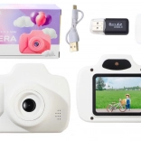 Aparat foto pentru copii Înregistrare fotografii Joc Card de memorie 64GB alb