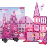 Set de construcție magnetică Prințesa Roz 58 piese