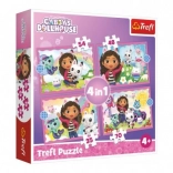 Puzzle 4în1 Căsuța lui Gabi pentru pisicuțe 4+