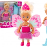 Mini păpușă 2‑în‑1 sirenă Fairy Tail Wings