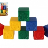 Cuburi colorate de plastic pentru copii cu animale, set de 8 bucăți