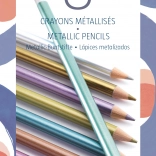 Set de 8 creioane colorate cu efect metalic Djeco