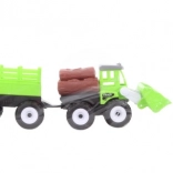 Tractor din plastic cu încărcător și remorcă pentru copii