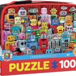 Puzzle în cutie termoizolantă pentru gustare Roboți 100 de piese