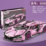 Set de construcție mașină sport roz 1280 piese