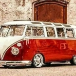 Pictură cu diamante Volkswagen roșu 30x40 cm