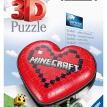 Ravensburger puzzle 3D inimă Minecraft, 54 piese