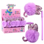 Pix gel lung cu pompon mov