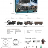 Trenuleț retro cu lumini, sunete și fum 172 cm