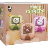 Aparat foto pentru copii cu imprimare termică instantanee Ursuleț