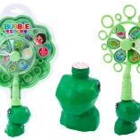 Baloane de săpun cu morișcă dinozaur, cu bol verde