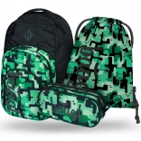 Set BAAGL Coolmate Green: rucsac, penar, săculeț