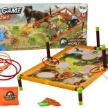 Joc 2-în-1 cu cerc Hand Toss Bag Hoop Board Dinozauri