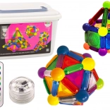 Cuburi magnetice cu iluminare în cutie 154 de piese