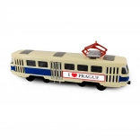 Tramvai retro din metal PRAGUE T3 16 cm cu uși care se deschid