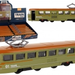 Tren verde metalic cu frecare