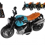 motocicletă din plastic 13 cm cu mecanism pull-back, lumină și sunet