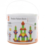 VIGA blocuri plate din lemn montessori 250 bucăți în găletușă