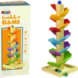 Arbore din lemn cu pistă pentru bile