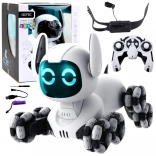 Câine robot interactiv TOOBY cu telecomandă 4WD cu LED și rotație 360°