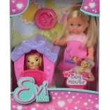 Păpușă Evička cu cușca câinelui