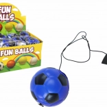 Mingea de fotbal pe elastic jojo 6 cm albastră