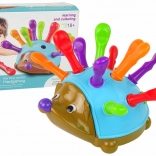 arici joc de sortare albastru cu țepi colorati