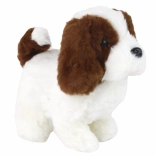 Cățeluș interactiv care merge – puișor alb‑maroniu