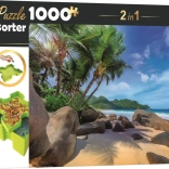 Puzzle cu sortator plajă exotică 1000 piese