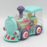 Jucărie tren transparentă cu lumini și muzică