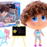 Păpușa profesor Tymek – set școlar cu tablă și măsuță – Albastru