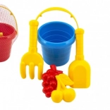 Set de jucării pentru nisip - găletușă, lopățică, greblă și forme